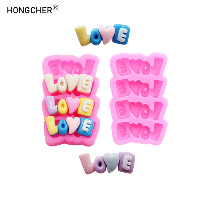 Resin Art Alphabet - 사랑의 편지 실리콘 몰드 DIY 휴대폰