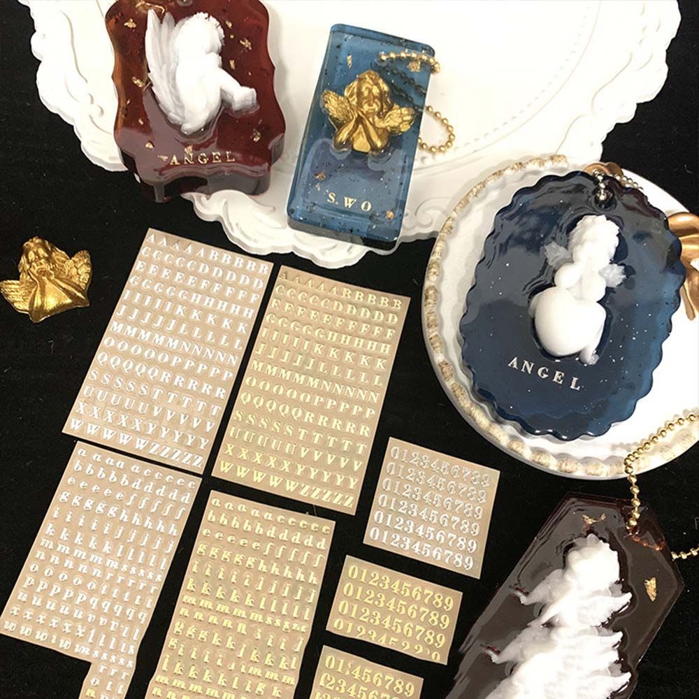 장식용 에폭시 송진 필러 영문 골드 및 실버 숫자 스티 - Resin Art Alphabet 리뷰 및 가격