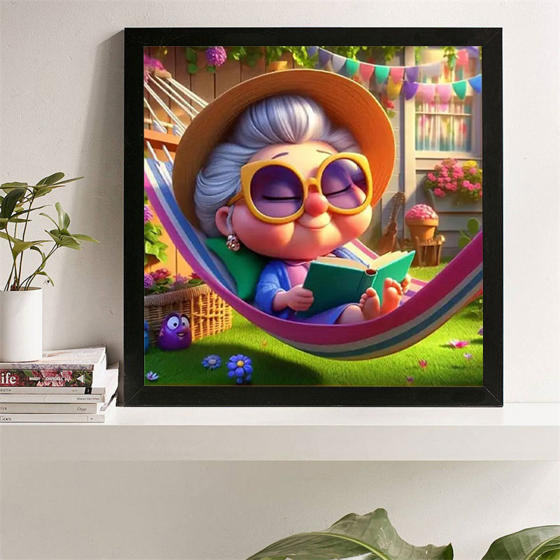 프레임리스, 할머니 다이아몬드 페인팅 노부인 다이아몬드 - Resin Art Wallpaper 리뷰 및 가격
