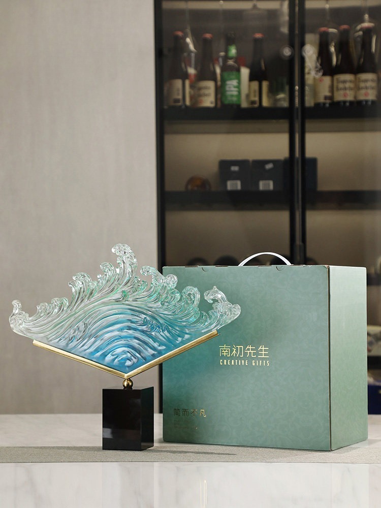 투명 그라데이션 바다 물결 레진 조각상 현대 미술 데스 - Resin Art Wedding Gift 리뷰 및 가격