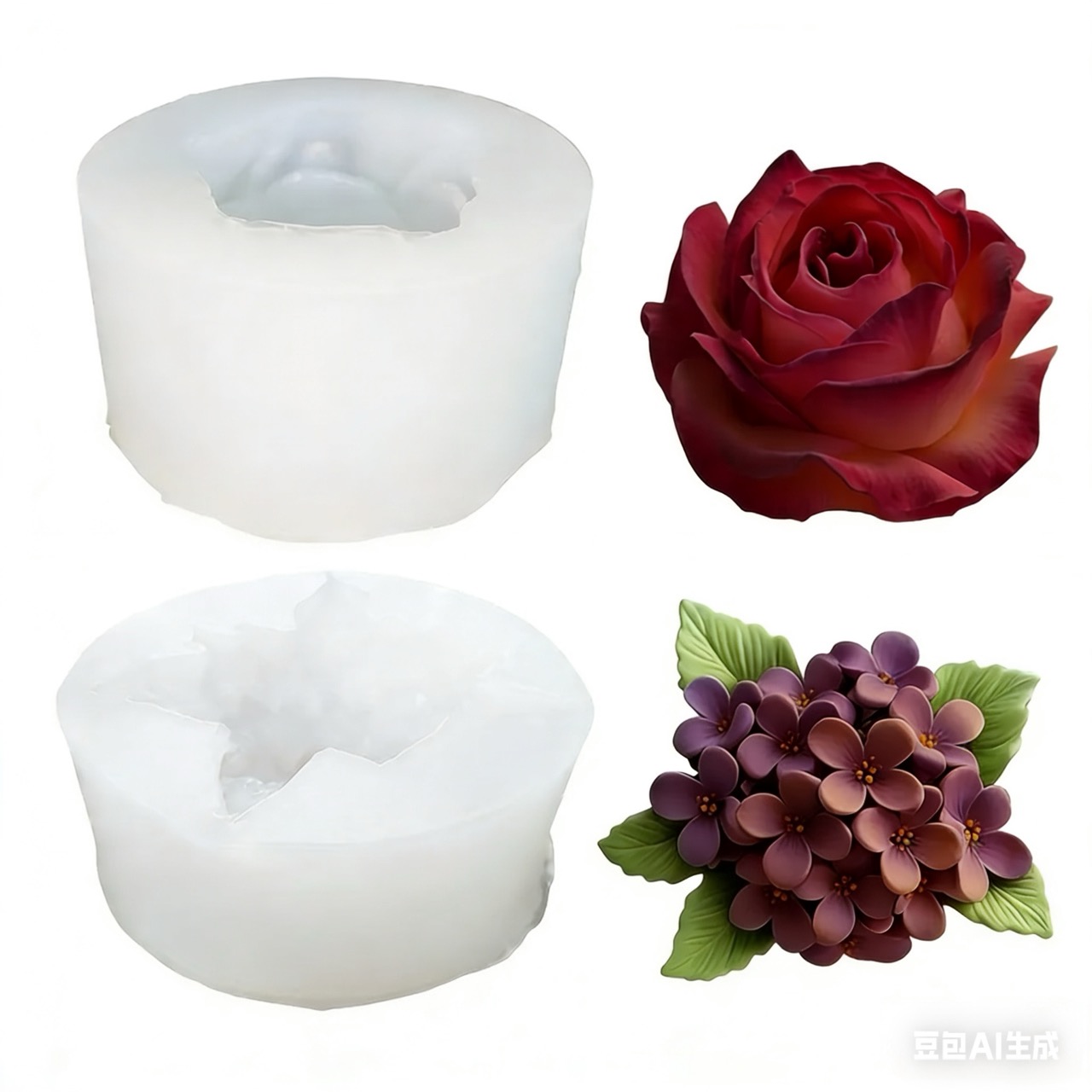 2개 세트의 3D 장미와 라일락 모양 실리콘 몰드로,  - Resin Art Rose 리뷰 및 가격