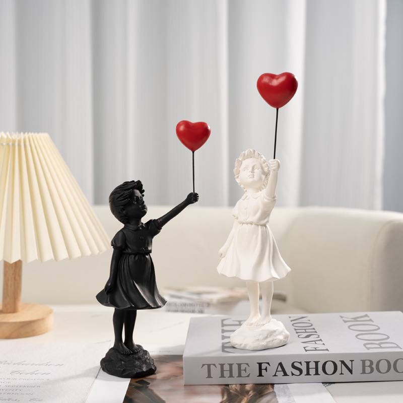 뱅크시 조각상 예술 공예품 추모 간호사 피규어 풍선 소 - Resin Art Wedding Gift 리뷰 및 가격